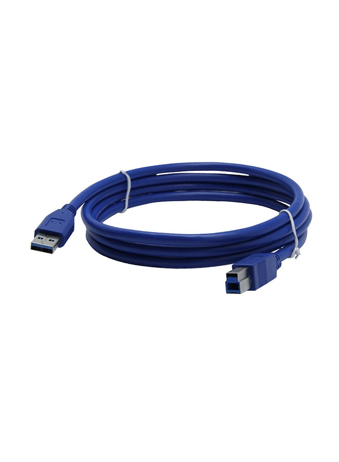 كابل بيانات لطابعة بمنفذ USB 3.0 نوع ذكر A إلى B ذكر أزرق