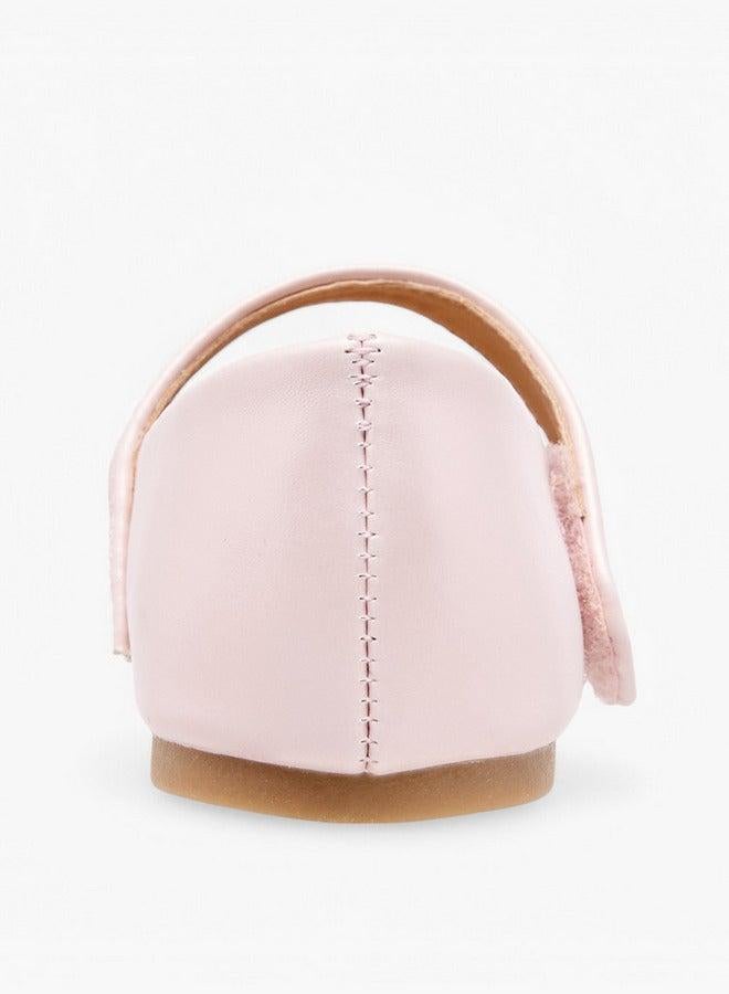 Flora Bella By Shoexpress Girls Floral Applique Ballerina Shoes with Hook and Loop Closure - Image 5