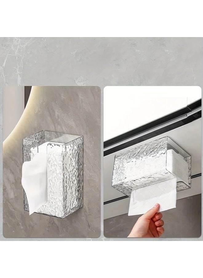 قطعتان حامل مناديل شفاف مثبت على الحائط منظف الحمام والمطبخ الموفّر للمساحة - Image 5