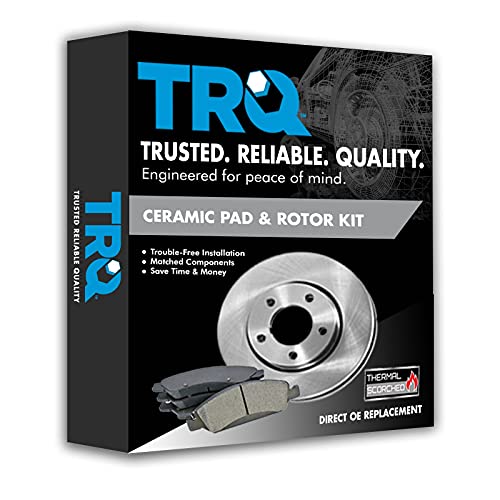 TRQ Front Brake Pad & Rotor Kit Brake Pads Brake Rotor Ceramic Compatible with 2016-2019 Fiat 500X 2018-2021 Jeep Compass 2015-2020 Renegade - Image 2