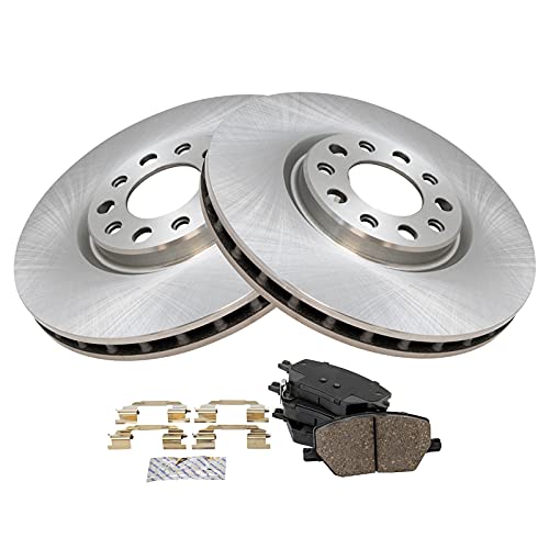 TRQ Front Brake Pad & Rotor Kit Brake Pads Brake Rotor Ceramic Compatible with 2016-2019 Fiat 500X 2018-2021 Jeep Compass 2015-2020 Renegade - Image 3