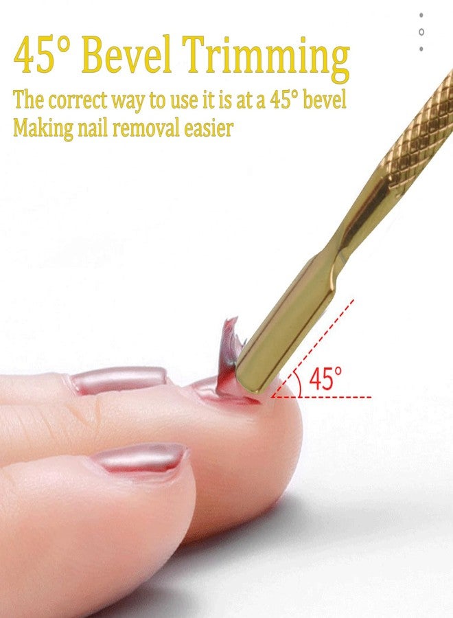 JERCLITY 2 Pieces Gold Double-Ended Stainless Steel Cuticle Pusher Cuticle Remover With 150 Grit Sandpaper Sheets Nail Prep Tools Russian Manicure Kit Nail Cuticle Pusher for Women - Image 5