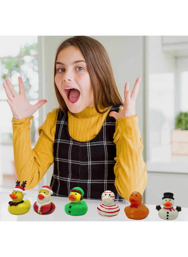 4E's Novelty Christmas Rubber Ducks Bulk (24 Pack) Holiday Themed Rubber Duckies 2.5" - for Kids Party Favors, Bath Toys, Jeep Ducking, Bulk Gifts for Classroom by 4E's Novelty - Image 2