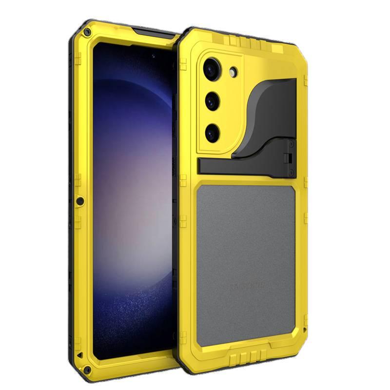 غطاء واقي | حامل قابل للطي | أحمر | مقاوم للصدمات لـ Samsung Galaxy S23 Ultra | Metal حماية من السقوط - Image 4
