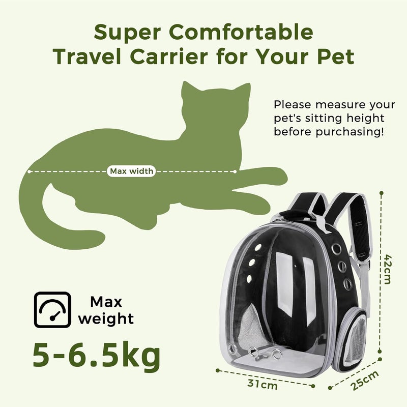 Neostyle Cat Carrier Bubble Bag, Transparent Breathable Capsule Backpack, Pet Convenient Carrier Bag for Small and Medium Cats Dogs. Hiking, outdoor use (Yellow) - Image 2