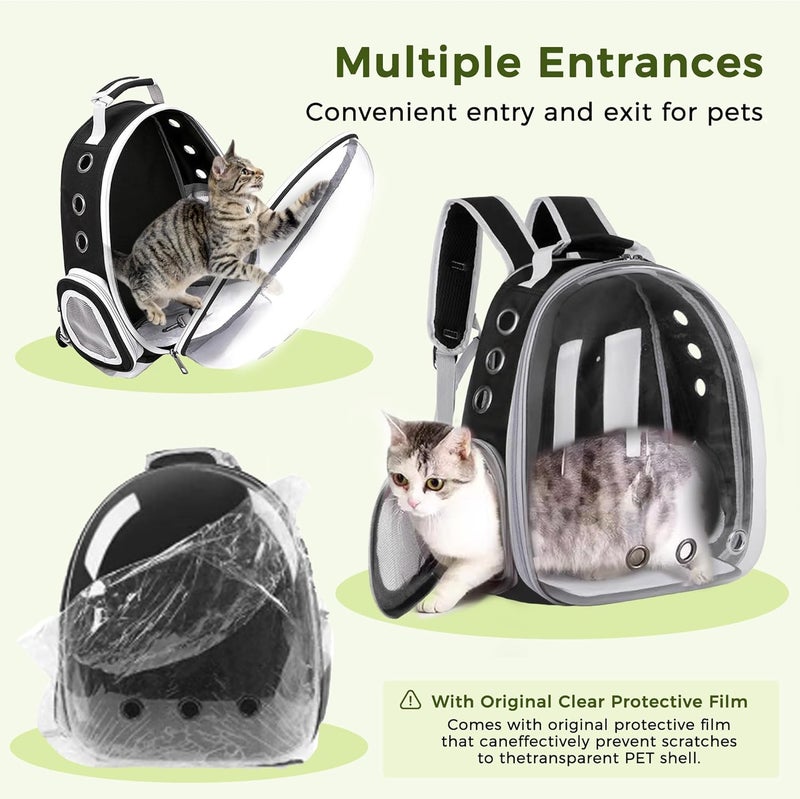Neostyle Cat Carrier Bubble Bag, Transparent Breathable Capsule Backpack, Pet Convenient Carrier Bag for Small and Medium Cats Dogs. Hiking, outdoor use (Yellow) - Image 4
