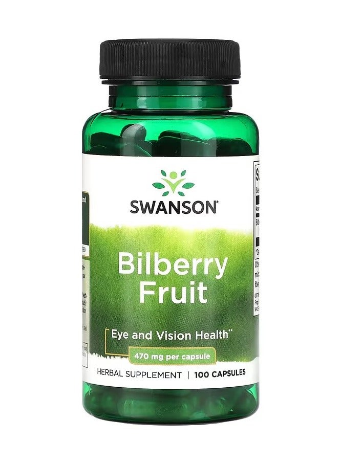 Swanson, Bilberry Fruit, 470 mg, 100 Capsules