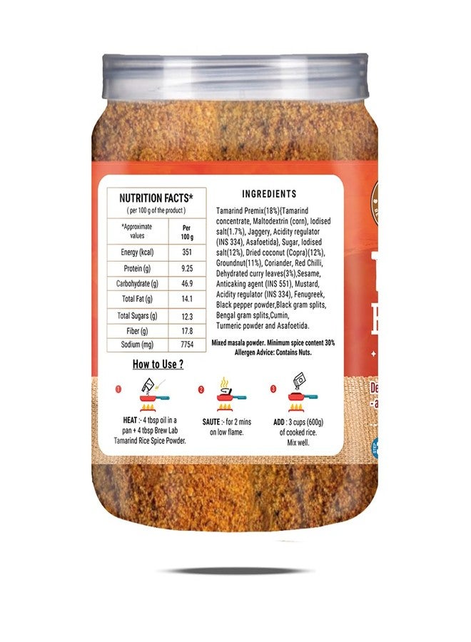 Brew Lab Tamarind Rice Spice Powder | Right Combination Of Tangy & Spicy Flavours | (250 g) - Image 2