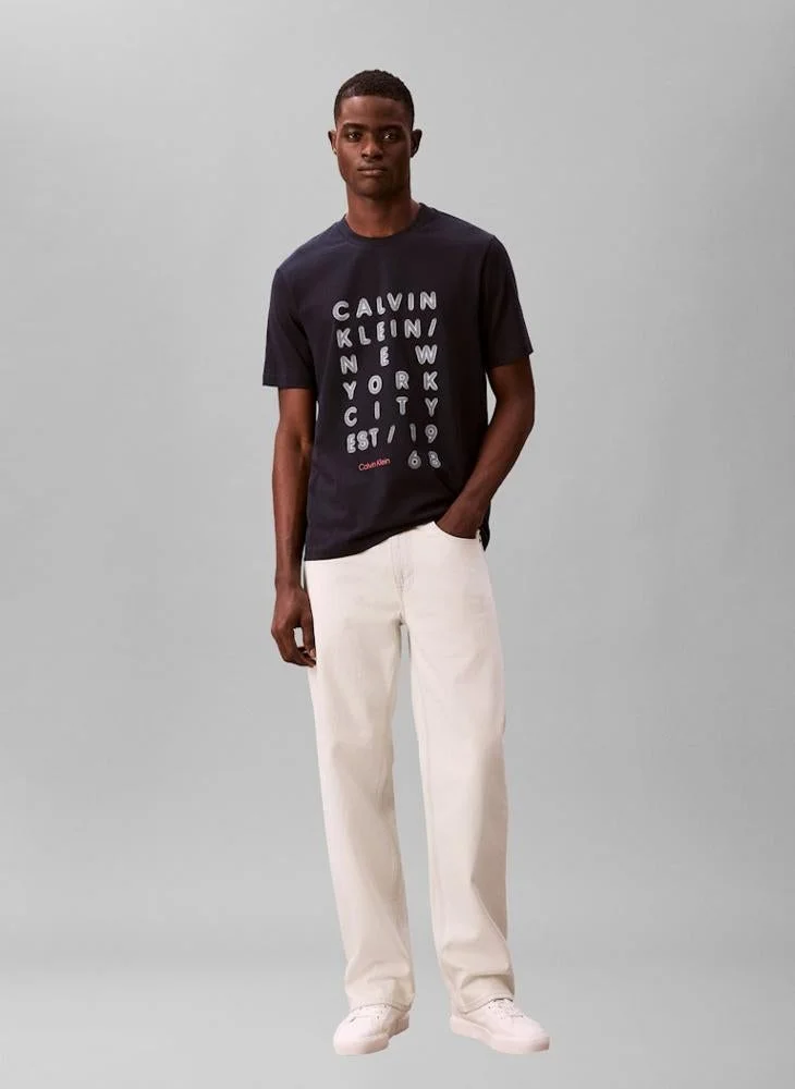 Calvin Klein Jeans  Graphic Crew Neck T-shirt for Men | Best Price UAE