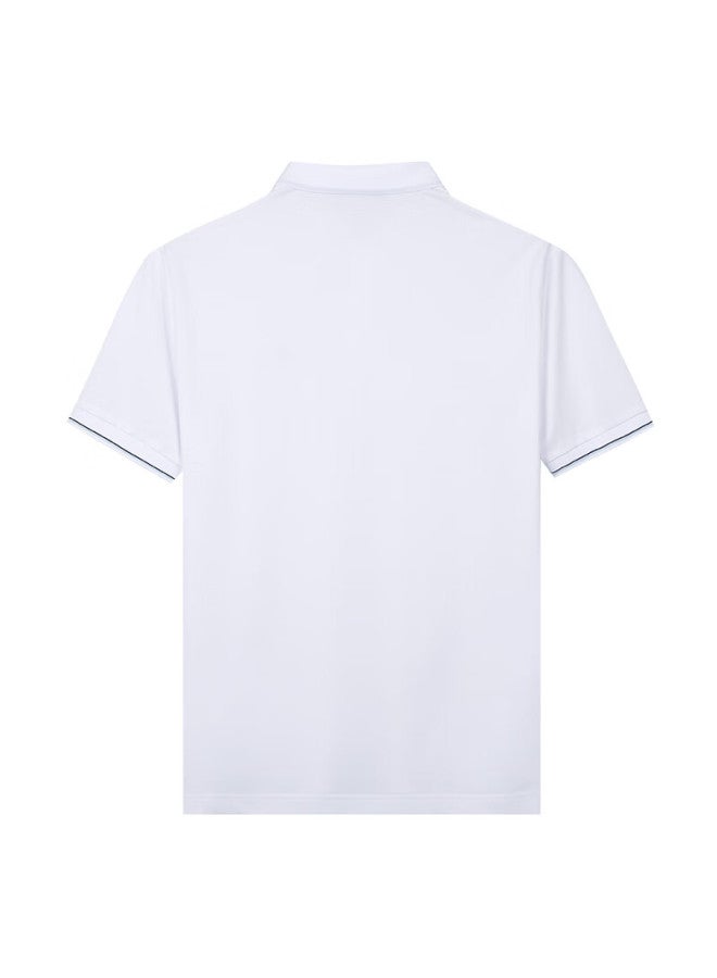 Tries Men's Short Sleeve Polo Shirt Solid Color Business 25 New Xinjiang Cotton Breathable Cool Feeling Contrast Collar Father's Day Gift - Image 4