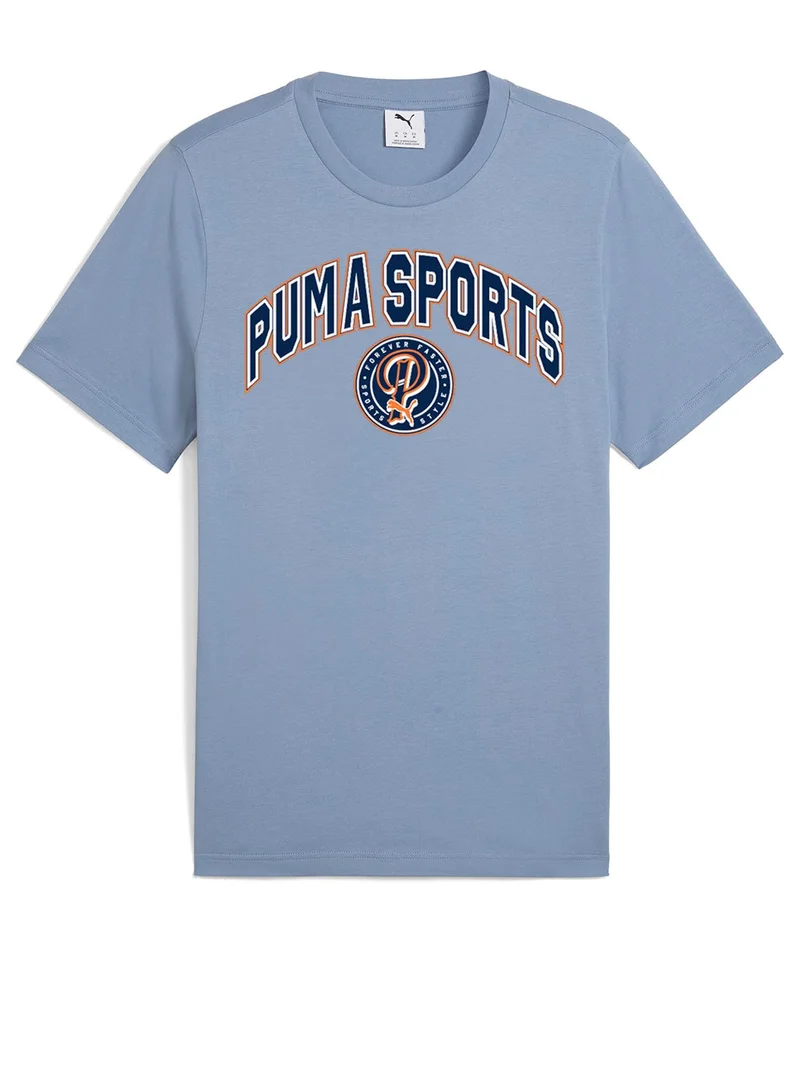 PUMA cool blue Wardrobe Essential Legacy Ii T-Shirt for Men | Best Price UAE