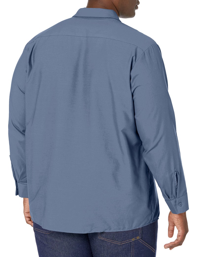 Red Kap Men's Industrial Work Shirt, Regular Fit, Long Sleeve, Postman Blue, X-Large - Image 2