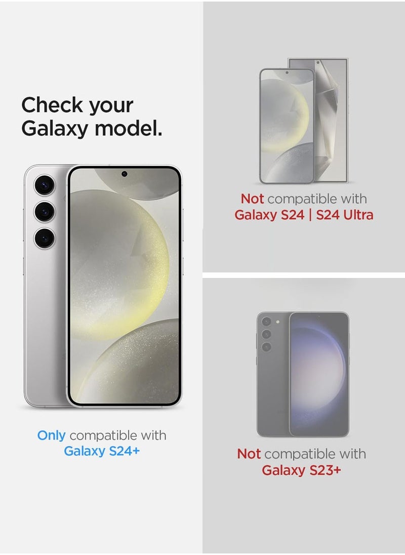 Spigen GLAStR EZ-Fit Optik PRO for Samsung Galaxy S24 Plus Camera Lens Protector [2 PACK] - Marble Gray  - Image 2