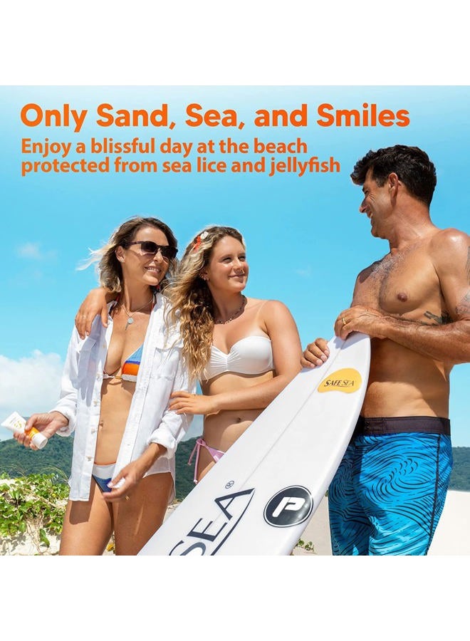 Safe Sea Zinc Oxide Sunscreen SPF50 | Clear Mineral Face Sunscreen Without White Cast | Anti-Jellyfish Sting Protective Lotion | Coral Reef Safe | Travel Size - 2Oz (60ml), Pack of 2 - Image 4