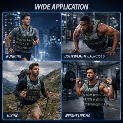 Nasmodo Weighted Vests 5Kg Fits Upto M-XXL Adjustable for men running with 16 Iron Sand Bags Women Body Weighted Training Vest Jacket Gym Workout Fitness Vest Used as 2kg to 5kg For Cross Fit (Green) - Image 5