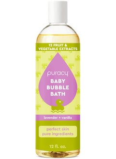 puracy Puracy Bubble Bath for Children, Gently Scented with Real Lavender & Vanilla, 98.75% Natural Baby Bubble Bath, Plant-Based Moisturizers for All Skin Types, Tear-Free for Daily Use, 12 Fl Oz  - Image 1