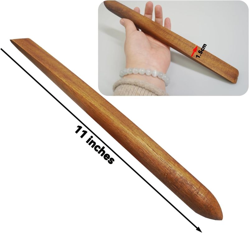 Sourdough Mixing Stick 28 Cm Acacia Wood Dual-End Design - Durable Burr-Free Surface Wooden Bread Tool for Home Kitchen Outdoor Camping - Image 3