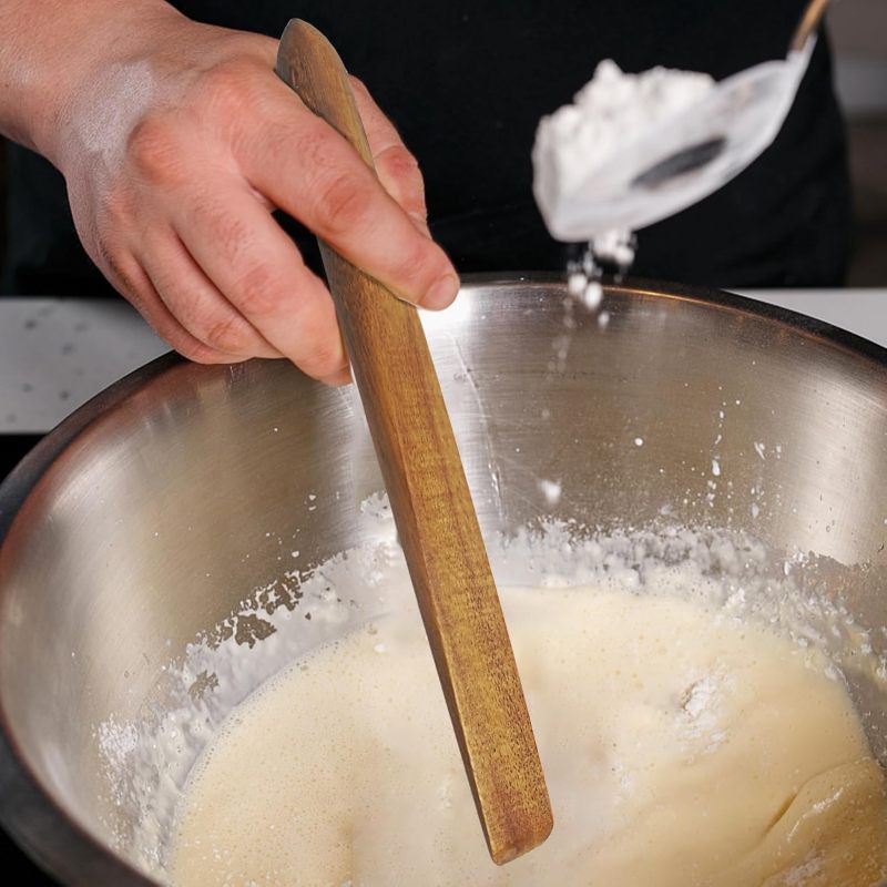 Sourdough Mixing Stick 28 Cm Acacia Wood Dual-End Design - Durable Burr-Free Surface Wooden Bread Tool for Home Kitchen Outdoor Camping - Image 5