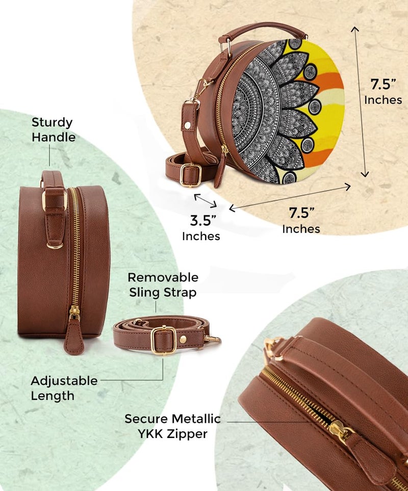 Kalankit Box Sling Bag for Women Girls | Side Sling Purse with Handle and Detachable Strap | Quirky Travel Crossbody Sling | Birthday Gifts Ideas for Teenager Girl - Image 2