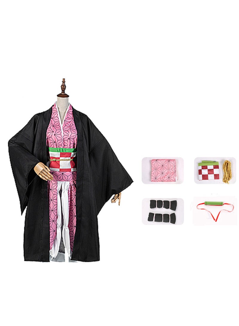 Demon Slayer Kamado Nezuko Cosplay Halloween Costume Slayer Anime Cosplay Kimono Outfit Costume for Women ﻿ - Image 1