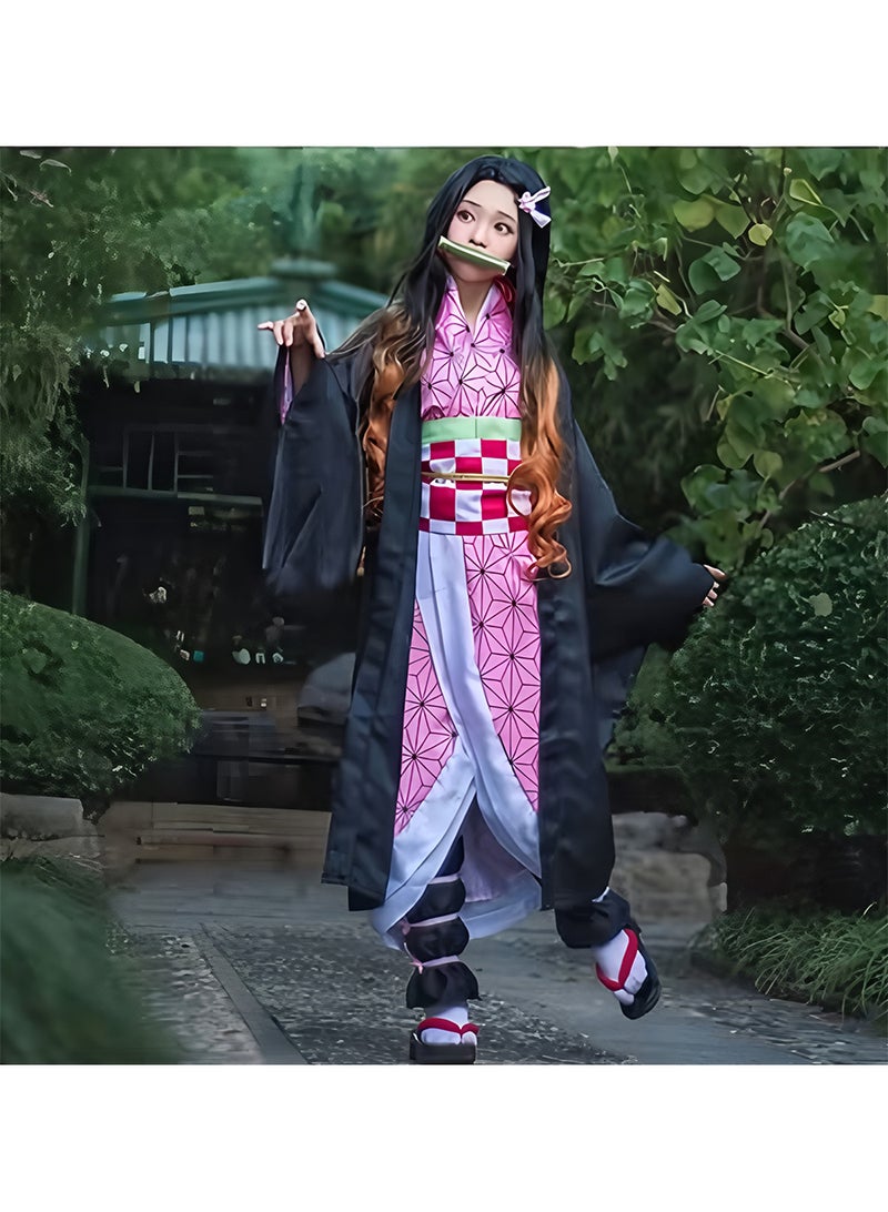 Demon Slayer Kamado Nezuko Cosplay Halloween Costume Slayer Anime Cosplay Kimono Outfit Costume for Women ﻿ - Image 5