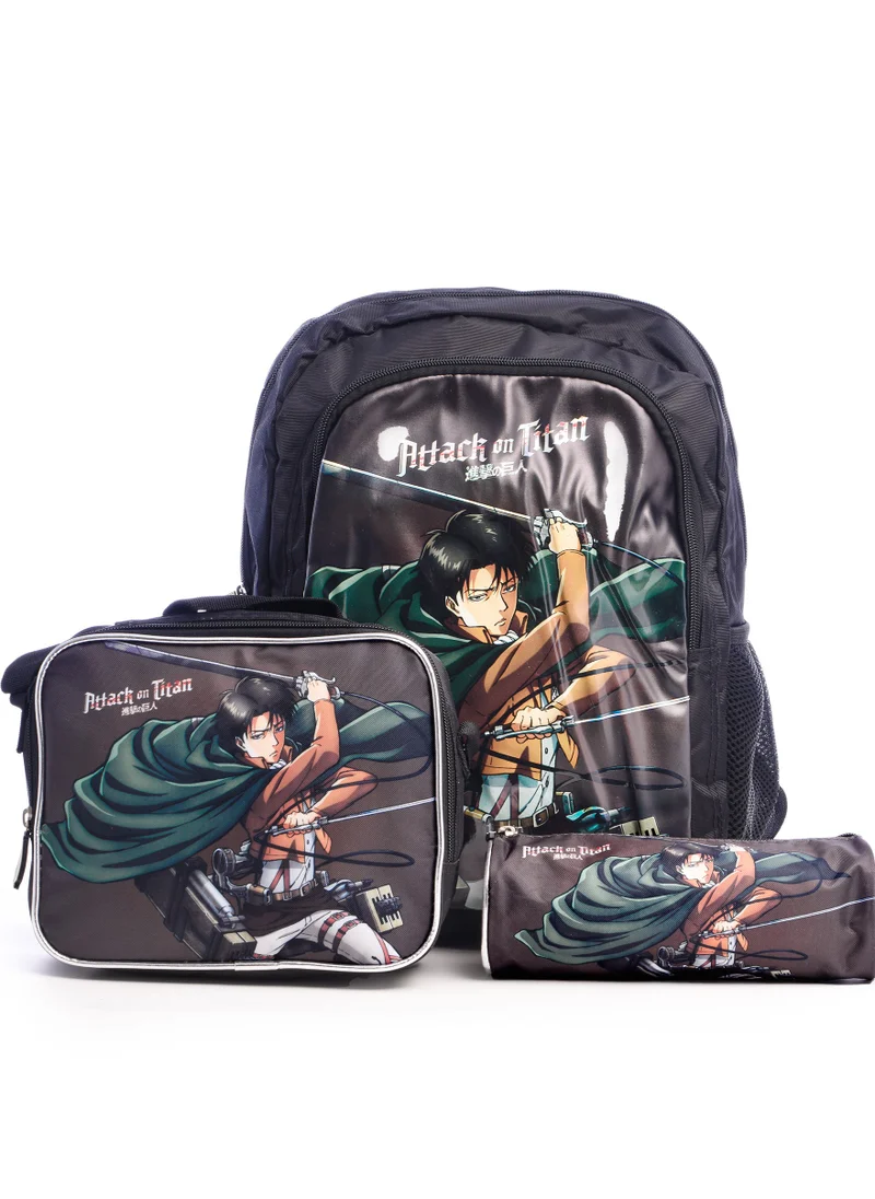 Attack on Titan School Bag - Backpack with Lunch Bag and Pencil Case