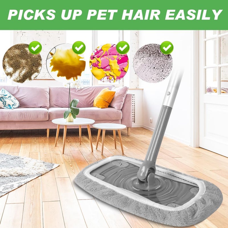 YSYONM Reusable Microfiber Mop Pads Dry Sweeping Cloths Compatible with Swiffer Sweeper Mop Wet Mopping Cloths Refill for Mopping Floors (4 Pack, Mop is not Included) - Image 5
