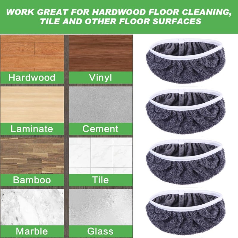 YSYONM Reusable Microfiber Mop Pads Dry Sweeping Cloths Compatible with Swiffer Sweeper Mop Wet Mopping Cloths Refill for Mopping Floors (4 Pack, Mop is not Included) - Image 4