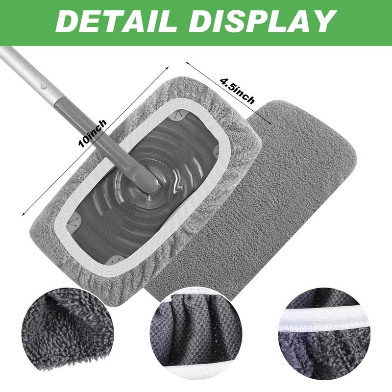 YSYONM Reusable Microfiber Mop Pads Dry Sweeping Cloths Compatible with Swiffer Sweeper Mop Wet Mopping Cloths Refill for Mopping Floors (4 Pack, Mop is not Included) - Image 3
