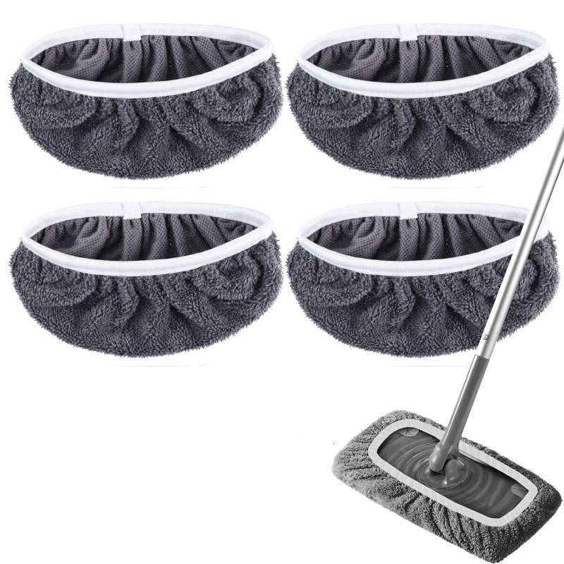 YSYONM Reusable Microfiber Mop Pads Dry Sweeping Cloths Compatible with Swiffer Sweeper Mop Wet Mopping Cloths Refill for Mopping Floors (4 Pack, Mop is not Included) - Image 1