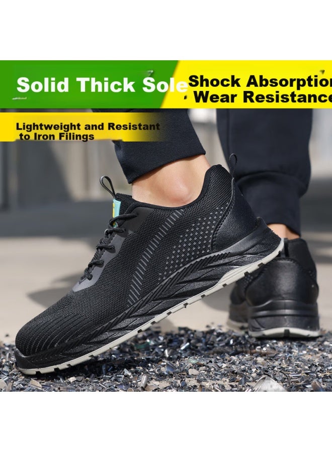 JUNBU Men'S Summer Breathable Electrician Insulated Anti-Smashing Anti-Stab Lightweight Safety Work Shoes F093 Size 45 - Image 4