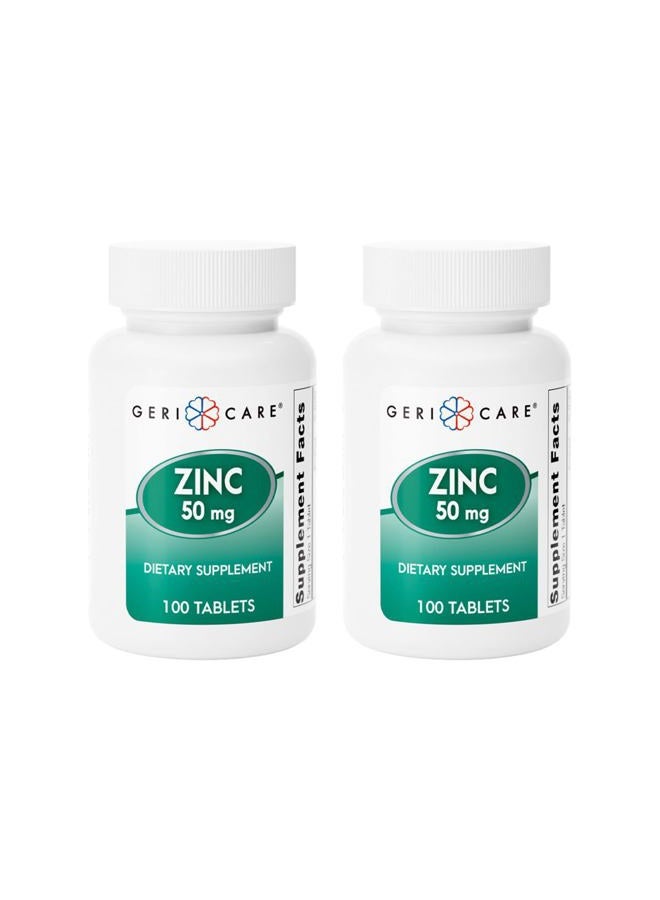 GeriCare Zinc Sulfate Tablets 220mg by | Dietary Supplement | 100 Count Bottle, 2-Pack - Image 1