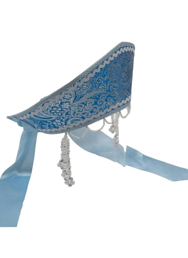 دىدانيالا D' Daniela - Women's Traditional Headdress Kokoshnik - Light Blue with White