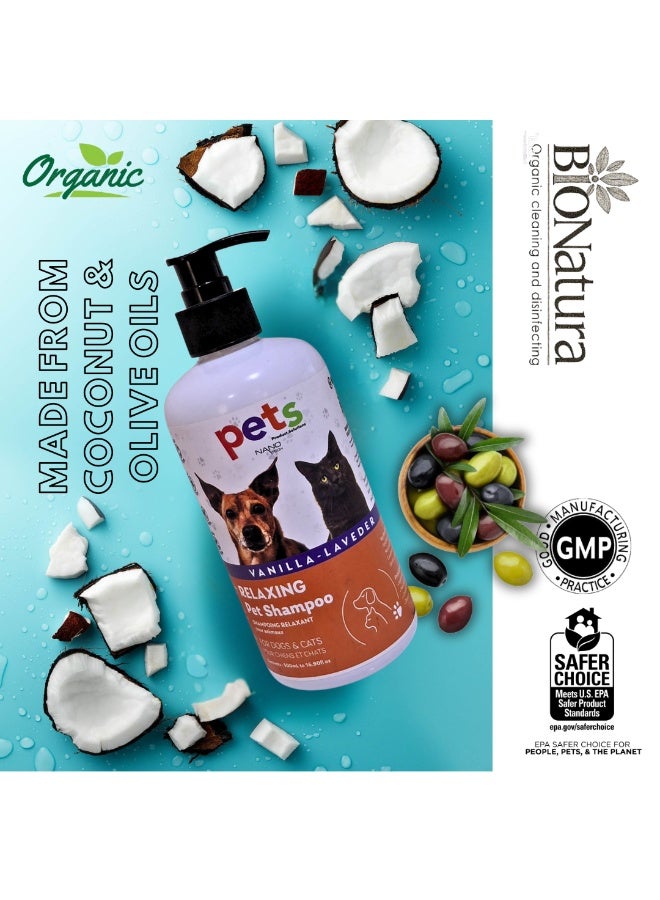 Bionatura Organic Pets Shampoo 500ml – Natural Olive & Coconut Oil Formula with Vanilla & Lavender – Gentle, Non-Toxic Botanical Pet Shampoo - Image 2