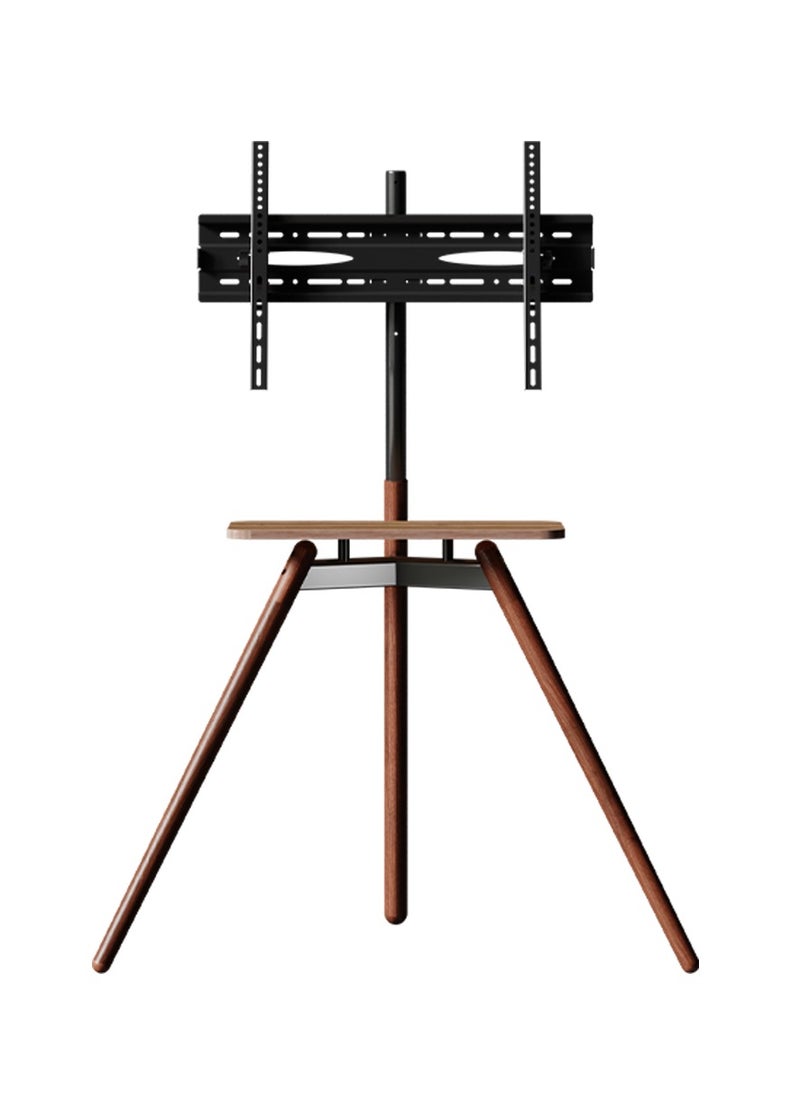FlashHawk Tripod Floor TV Stand for 32-75 inch Screen TV, Height Adjustable, 15° Tilt Adjustable,TV Mount with Wooden Tray Cable Management, VESA 600*400 MM, Load-bearing 45 KG - Black  - Image 1