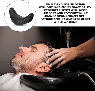 FERCAISH Salon Hair Shampoo Neck Rest Hair Washing Neck Pillow Gripper Hairdressing Basin Neck Support Silicone Neck Pillow for Hairdresser Sink Spa Black - Image 4