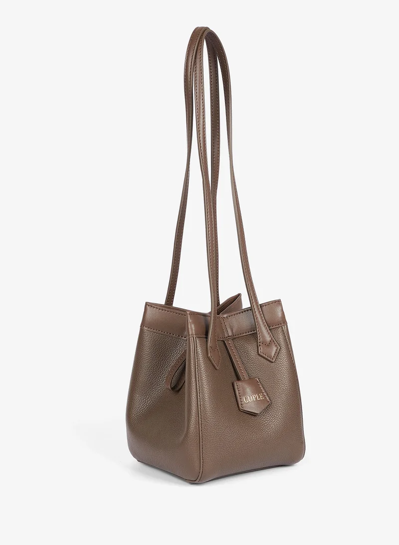 كابلي حقيبة كتف توت من الجلد الصناعي بتصميم مدبب