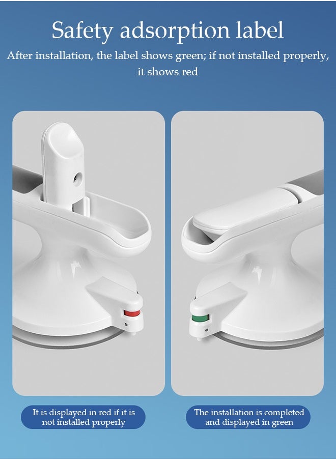 DUNISO Grab Bars for Bathroom，Suction Cup Bathroom Armrest，Shower Handles for Elderly Disabled Person，Non-slip Safety Handles,Strong Suction Cup,Shower Handicap Grab Bars for Seniors Bathroom Bath Tub Toilet , White  - Image 4