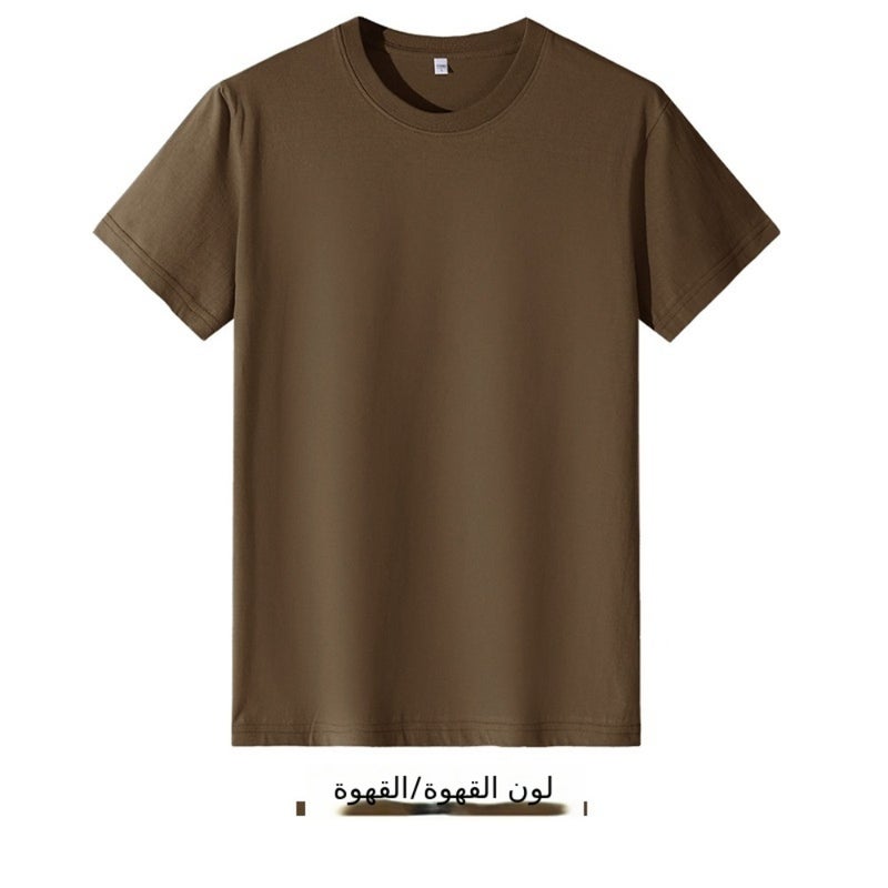 Summer casual short-sleeve 100 cotton T-shirt for men and women, solid color, custom logo printing, team cultural wear, work uniform - Image 1