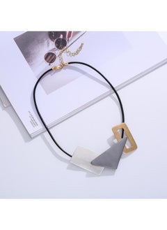 Popular European And American Popular Necklace Fashion Geometric Ethnic Style Special-shaped Contrast Color Women's Alloy Short Chain