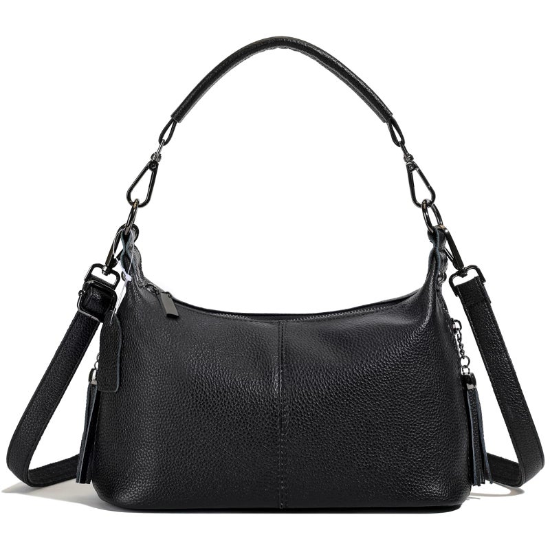 VODIU Small Hobo Purses for Women Shoulder Bag Crossbody Bags for Women Trendy Tote Handbags with Strap Black - Image 3