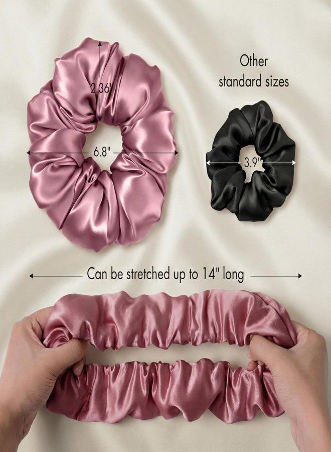 Silmer 22 Momme Silk Pillow Scrunchie Air, Oversized Lightweight Mulberry Silk Hair Tie with High Elasticity, Soft Padded No Crease Ponytail & Sleep Holder (Dusty Rose, 1Pc) - Image 2