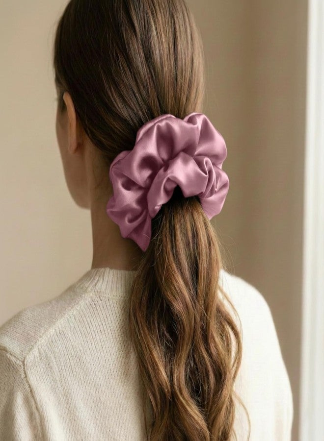Silmer 22 Momme Silk Pillow Scrunchie Air, Oversized Lightweight Mulberry Silk Hair Tie with High Elasticity, Soft Padded No Crease Ponytail & Sleep Holder (Dusty Rose, 1Pc) - Image 5