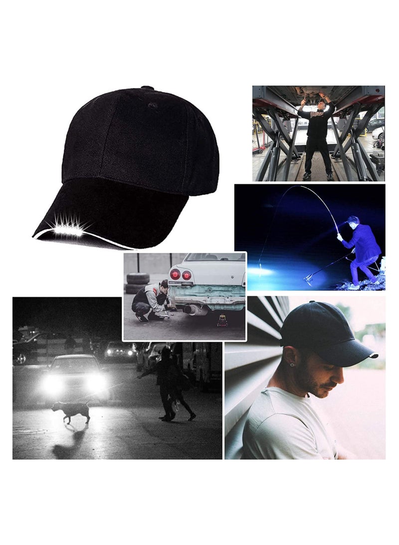 Y&D Hands-Free LED Baseball Cap 5 Battery Powered Headlamp Hat Flashlight for Fishing Jogging Camping Hand Work,Unisex Rechargeable Lighted Hat-With USB Cable - Image 4