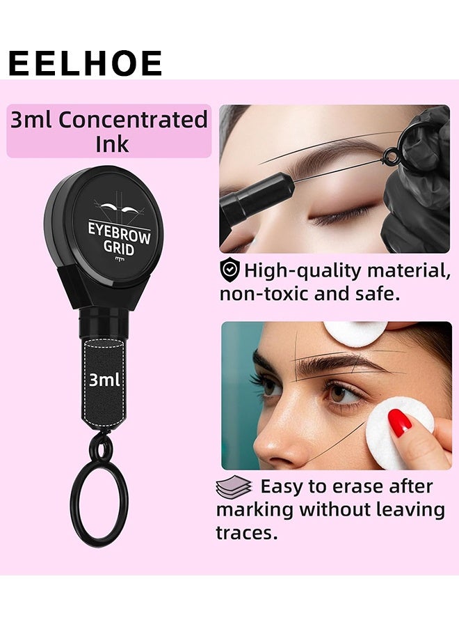 EELHOE Eyebrow Mapping String Scalable Reusable Eyebrow Mapping Ink String For Microblading String For Brow Marking, Permanent Makeup Brow Mapping (Black) - Image 3