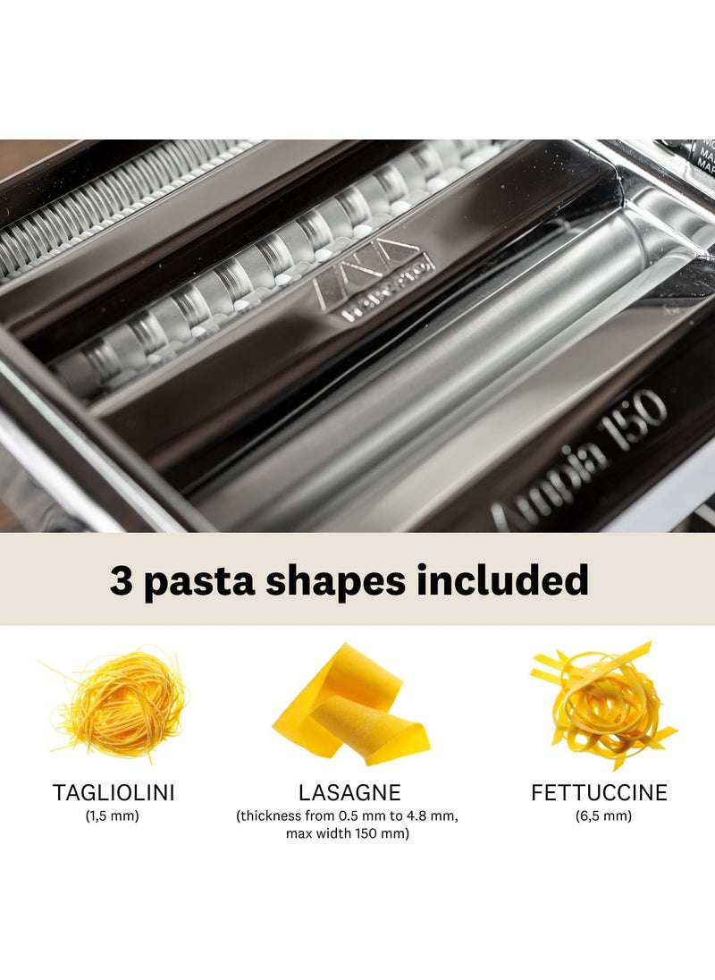 MARCATO MARCATO Made in Italy Ampia 150 Classic Manual Pasta Machine Chrome Steel Makes Lasagne Fettuccine  Tagliolini  - Image 4