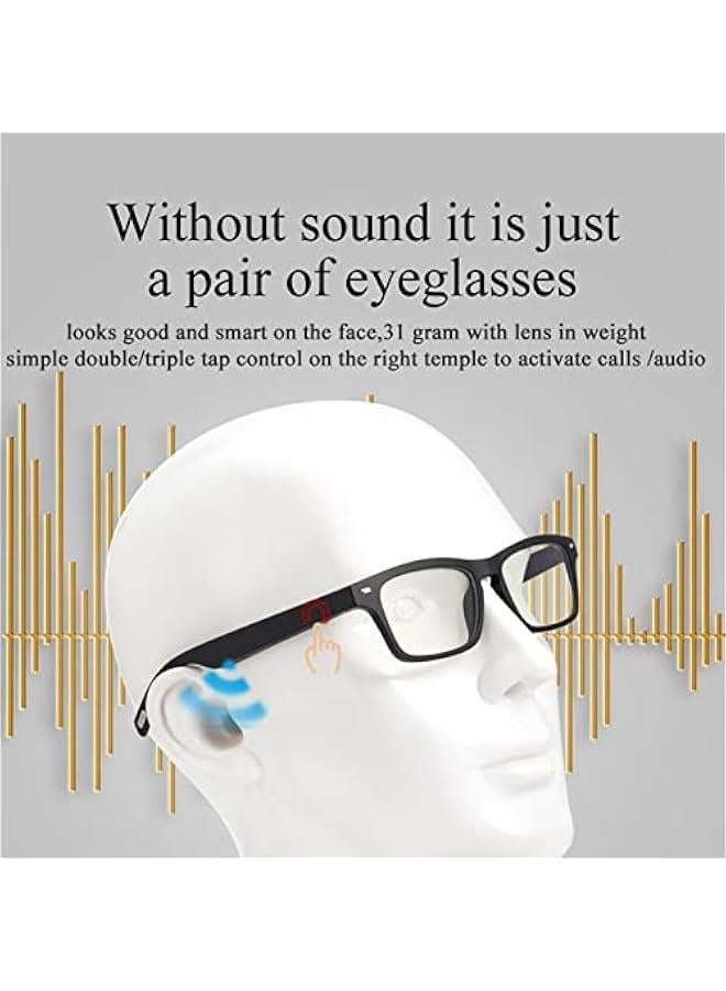 Smart Audio Glasses, Blue Light Filtering Open Ear Headphones Bluetooth, Dustproof Waterproof Audio Glasses, Handsfree Calling and Music, Bluetooth 5.0 Smart Glasses for  - Image 5