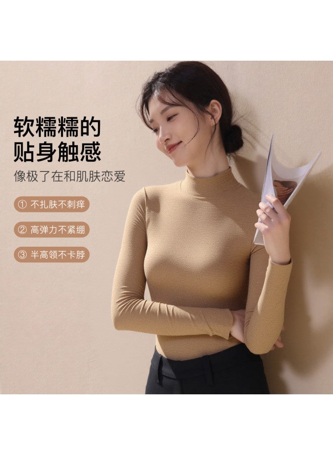 Moonbadi Brushed Warm Mid-Neck Base Shirt Women'S Fashion Innerwear And Outerwear Slim Fit - Image 5