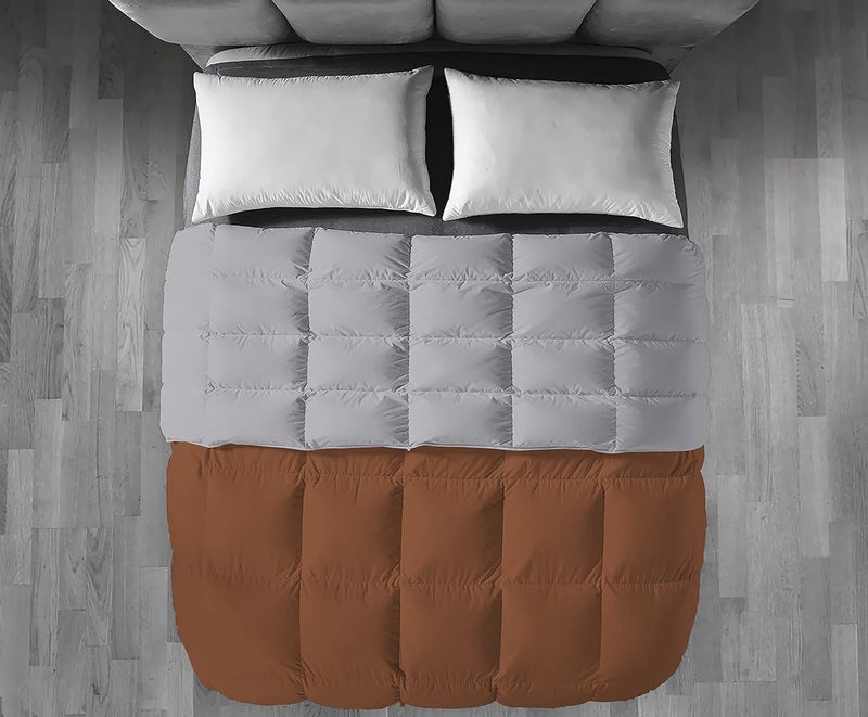Filbert Premium 300 GSM Comforter Super Soft Fluffy Revesible Comforter 90 x 90 Inches228cm x 228cm Queen Size ComforterSilverChocolate Brown - Image 4