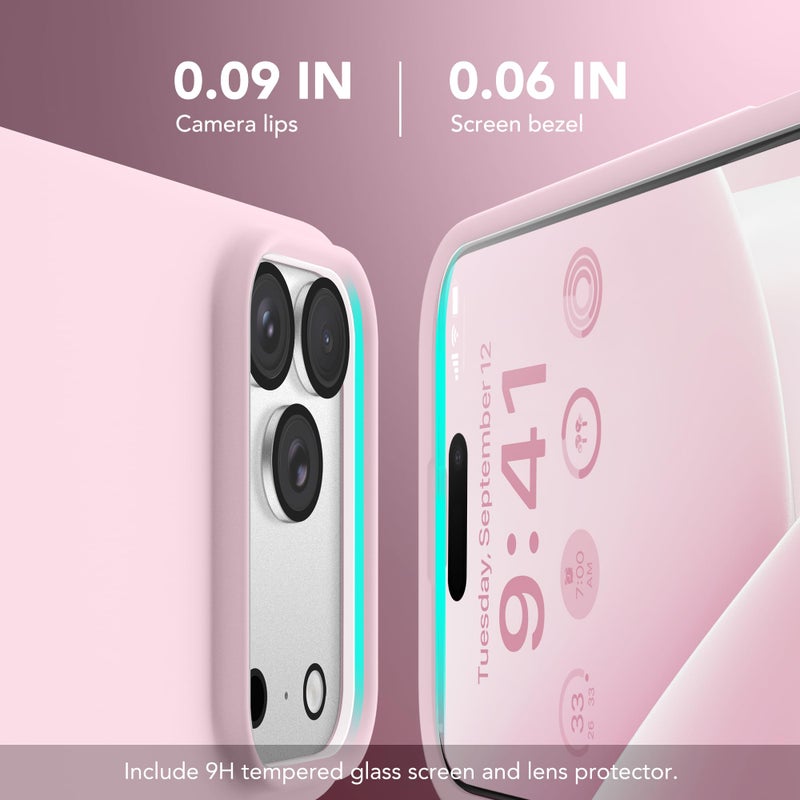 GONEZ Magnetic for iPhone 17 Pro Case, Compatible with MagSafe, [Screen Protector + Camera Lens Protector], Liquid Silicone Anti-Scratch Shockproof Protective Phone Case 6.3 inch, Pastel Pink - Image 4